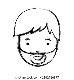young man head with beard avatar character