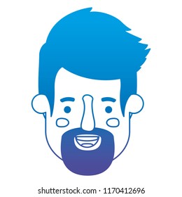 young man head with beard avatar character
