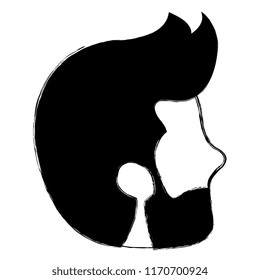 young man head with beard avatar character