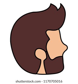 young man head with beard avatar character