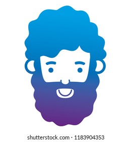young man head with beard avatar character