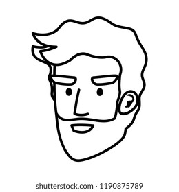 young man head with beard avatar character