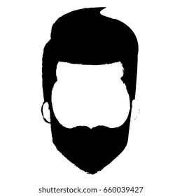 young man head with beard avatar character