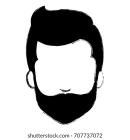 young man head with beard avatar character