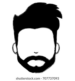young man head with beard avatar character