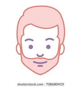 young man head with beard avatar character