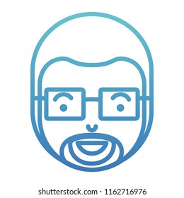 young man head with beard and glasses