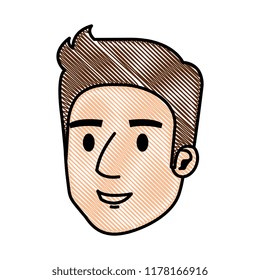 young man head character