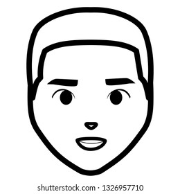 young man head character