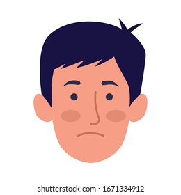 young man head character icon vector illustration design