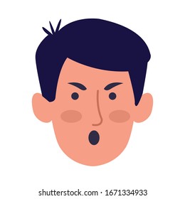 young man head character icon vector illustration design