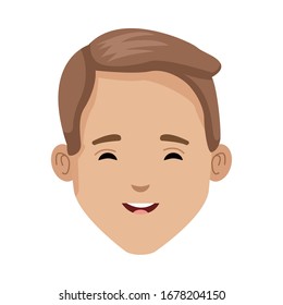 young man head character icon vector illustration design