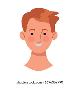 diseño de ilustración vectorial de personaje de cabeza joven