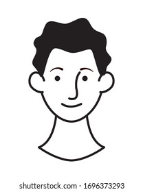 young man head character icon vector illustration design