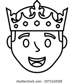 young man head with crown avatar character