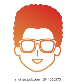 young man head with glasses avatar character