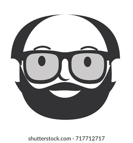 young man head with glasses avatar character