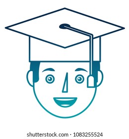 young man head with graduation hat