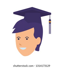 young man head graduation hat