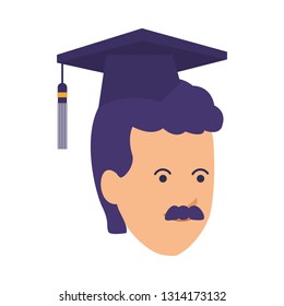 young man head graduation hat