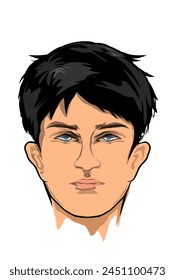 young man head icon without screen