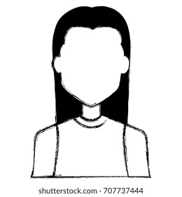 young man head with long hair avatar character