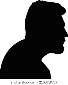 a young man head silhouette vector