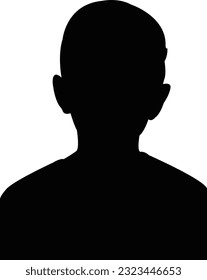 vector de silueta de cabeza de un hombre joven