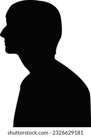 vector de silueta de cabeza de un hombre joven