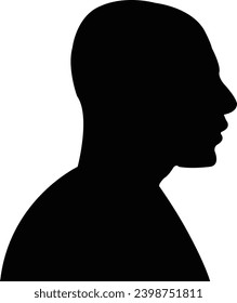 a young man head silhouette vector