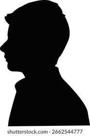 um jovem homem cabeça silhueta vetor