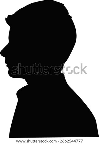a young man head silhouette vector