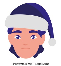 young man head with winter hat