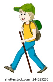 Young man hiking