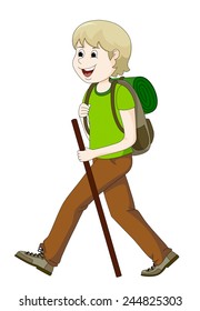 Young man hiking