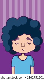 Young man hippie cartoon