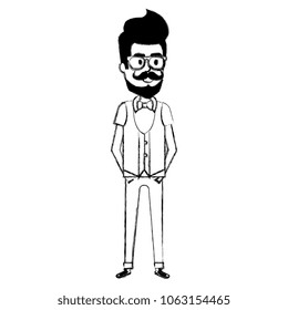 young man hipster style avatar character