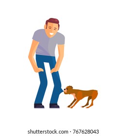 Young man with his dog
