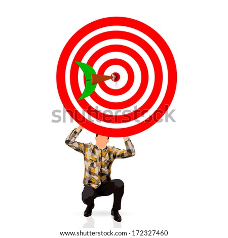 young man holding a dartboard