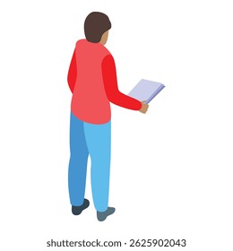 Joven sostiene documentos en la mano