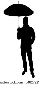 young man holding an umbrella