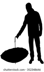 young man holding an umbrella