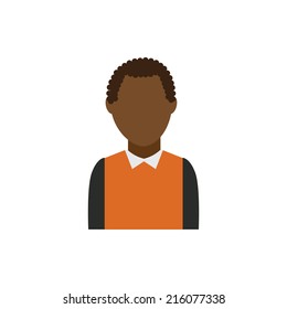Young man icon on gray background