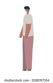 young man icon over white