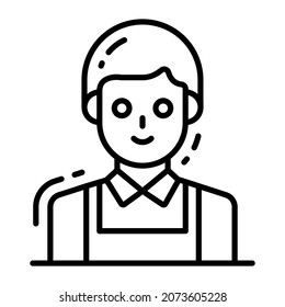 young man icon, single avatar vector illustration 