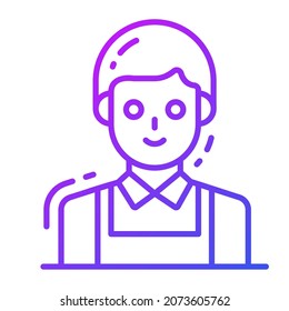 Icono de joven, ilustración vectorial de avatar único 