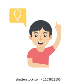 Young Man with Idea Bulb 