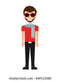 young man  isolated icon design, vector illustration  graphic 
