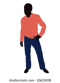young man isolated on the white background