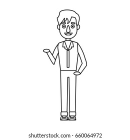 young man in jeans standing posing isolated